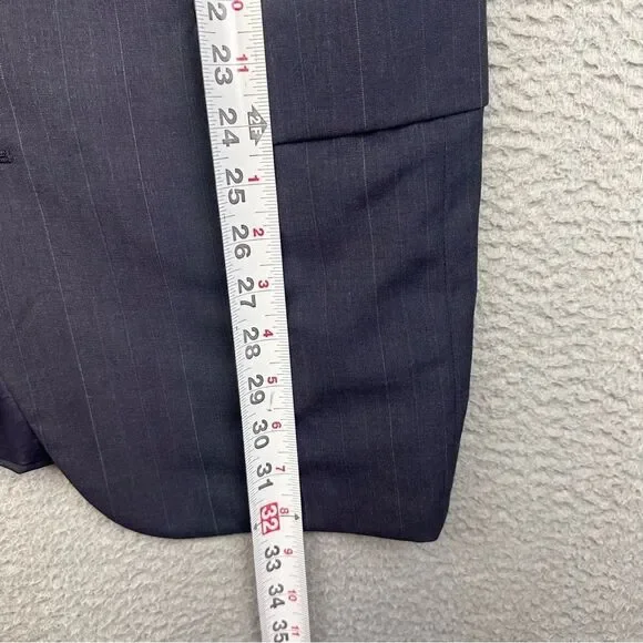 Holland & Sherry Savile Row Blazer Mens 42R Blue Bespoke Vintage USA Made Office